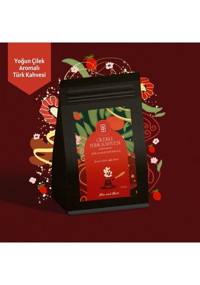 Mim And More Çilekli Türk Kahvesi Çilek Aromalı Türk Kahvesi 200 G