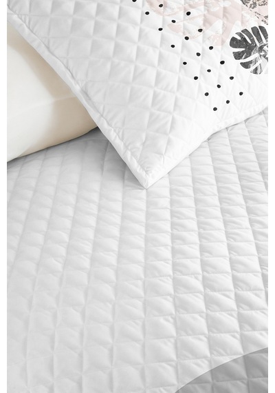 Botanik Gri Genç Odası Bohem Tek Kişilik Pike Takımı-minimal Pudra 160x220 Cm Kapitone Yatak Örtüsü Gölge Taş Örtüsü