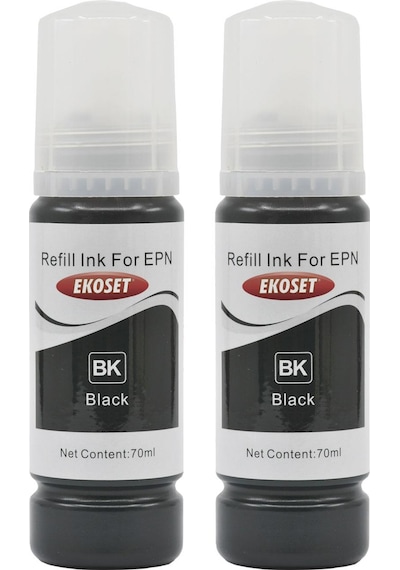 Ekoset Epson L1110 L3110 L3111 L3150 Siyah Uyumlu Mürekkep 70 ML 2