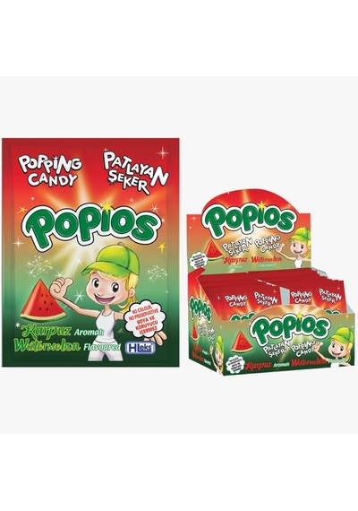 Popios Karpuz Aromalı Patlayan Şeker 4 Gr 40 Adet