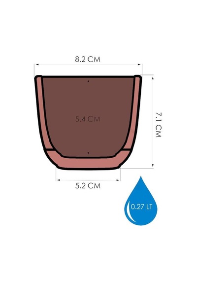Omnipazar Krs-381 Dekoratif Plastik Mercan Kare Saksı 0.27 Litre No 1 47150253