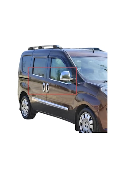 Fiat Doblo 3'lü Krom Set Cam Çıtası+kapı Kolu+ Ayna Kapağı 2010-2022 Paslanmaz Çelik