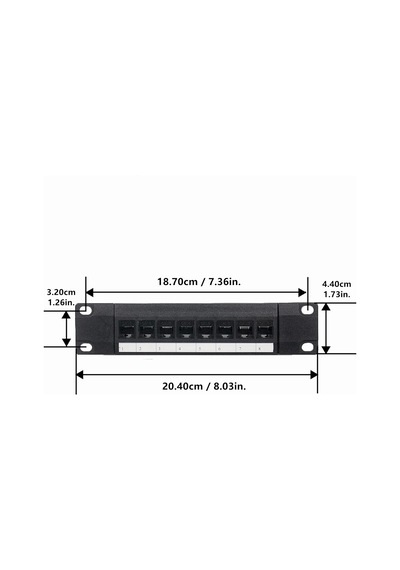 Cat6 8 Port Geçişli Ağ Paneli 1u Kabin Ve Duvar Montajlı