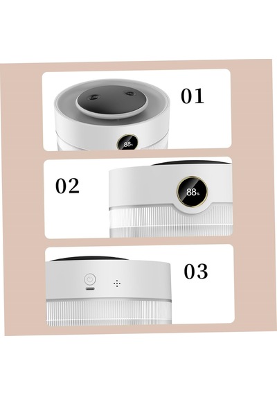 Alpera Home - Hava Nemlendirici 2000ml Su Haznesi - 7 Farklı Işık - Beyaz Renk - Aroma li