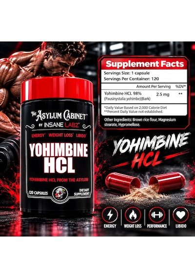 Insane Labz Asylum Cabinet Yohimbine Hcl % 98 - 120 Caps Aromasız
