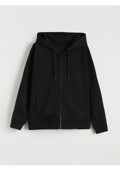Lcw Limitless Siyah Kolay Giyilebilir Kolları Çıtçıtlı Erkek Fermuarlı Sweatshirt
