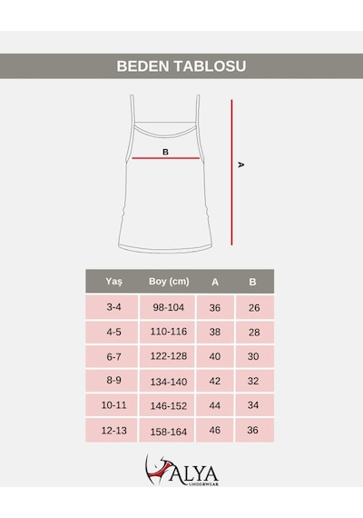 Alya Underwear Kız Çocuk - Garson İp Askılı %100 Pamuklu Atlet Kalpli Jakarlı Kumaş 5'li Paket Beyaz
