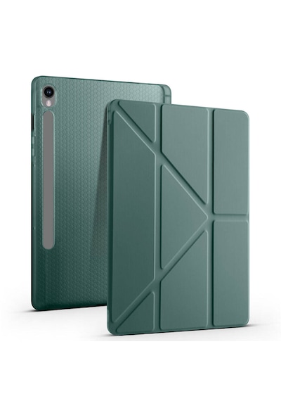 Samsung Galaxy Uyumlu Tab S10 Lite Kılıf Tri Folding Kalem Bölmeli Katlanabilir Standlı Pu Deri Yumuşak Kapak Kapaklı Kılıf