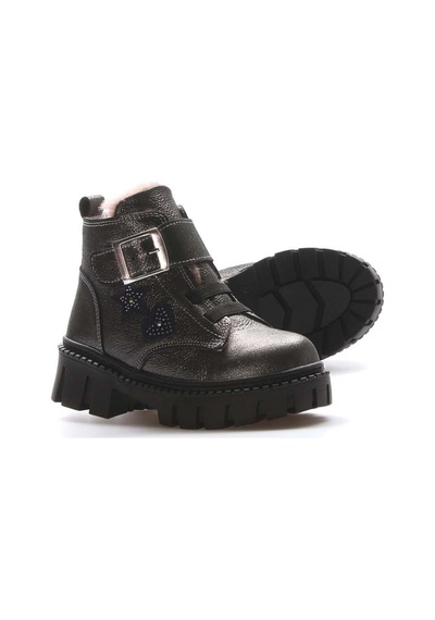Fast Step Hakiki Deri Kürklü Unisex Çocuk Klasik Bot 157kxa1774 Gümüş