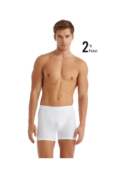 Blackspade Aura Organik 2'li Paket Extra Konfor Özel Erkek Boxer Beyaz