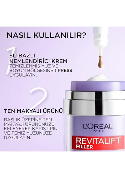 L'oréal Paris Revitalift Filler Dolgunlaştırıcı Su Bazlı Pressed Jar Nemlendirici Yüz Kremi 50ml