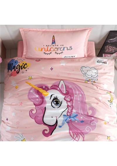 Genç Ranforce Tek Kişilik Nev Takımı Pink Dreams Pudra Renkli