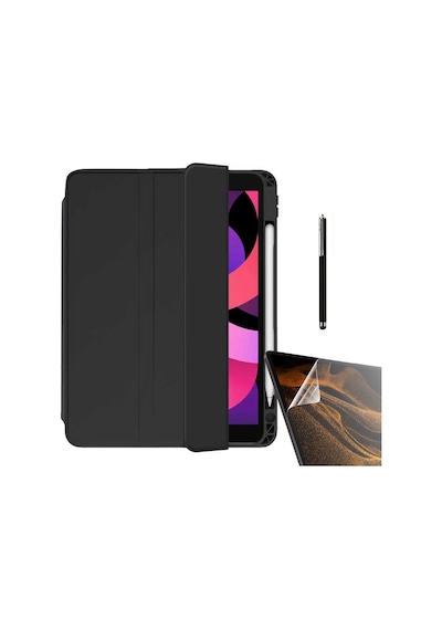 Apple Uyumlu iPad Pro 12.9 2018 3.nesil Kılıf Kalem Bölmeli Arkası Şeffaf Standlı Nt22 Nano Kalem