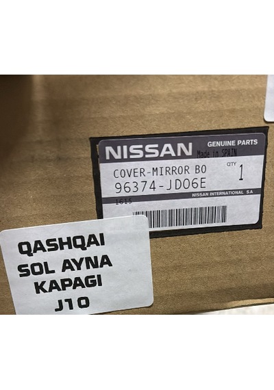 Nissan Qashqai Ayna Kapağı Sol Üzüm Siyah Boyalı Oem 96374-jd06e