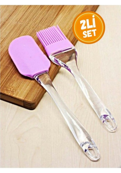 2'li Set Silikon Yumurta Fırçası Ve Spatula Silikon Beyaz Diğer