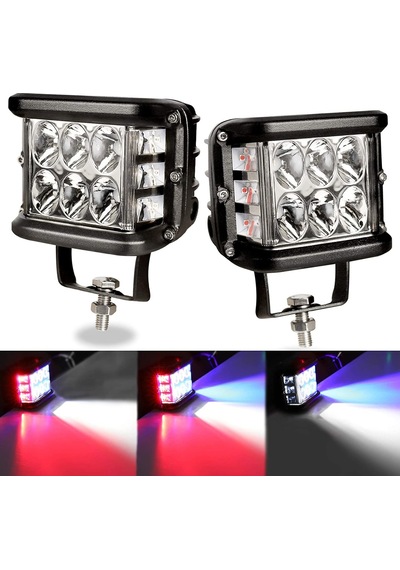 Offroad Sis Lambası Beyaz-Kırmızı-Mavi 12 Led 36W Çift Lass319-