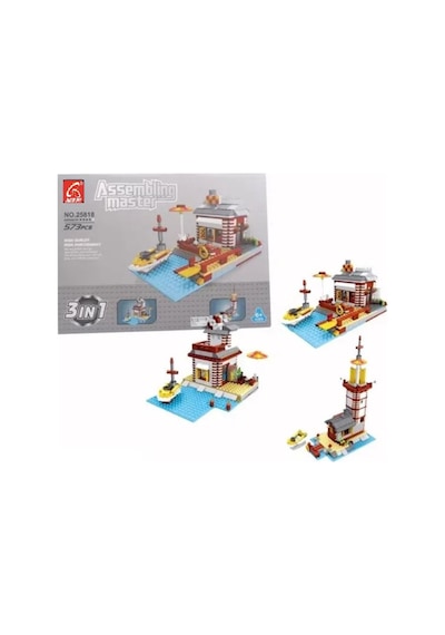 Ausini Assembling Master 573 Parça 3 İn 1 İskele Ve Deniz Feneri Kırmızı