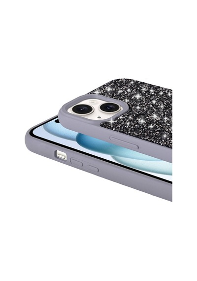 Apple Uyumlu iPhone 15 Plus Kılıf Parlak Taşlı Tasarım Pırlanta Kılıf