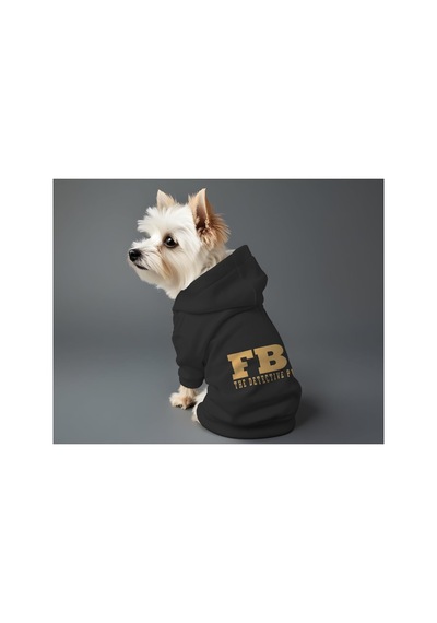 Kedi Ve Köpek Kıyafeti & Elbisesi Siyah Hoodie Fbı Xs