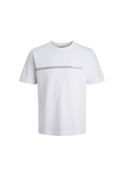 Jack & Jones Erkek Bisiklet Yaka Minimal Logo Baskili Tisört - Fusion - 12289936 Beyaz