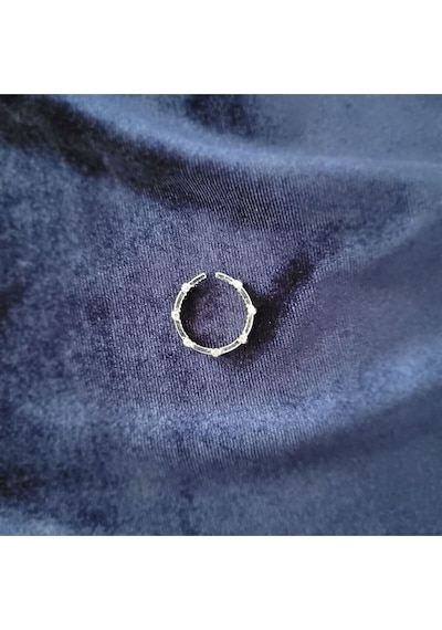 Renkli Taşı Sıralı Düğüm Kadın Yüzük Silver