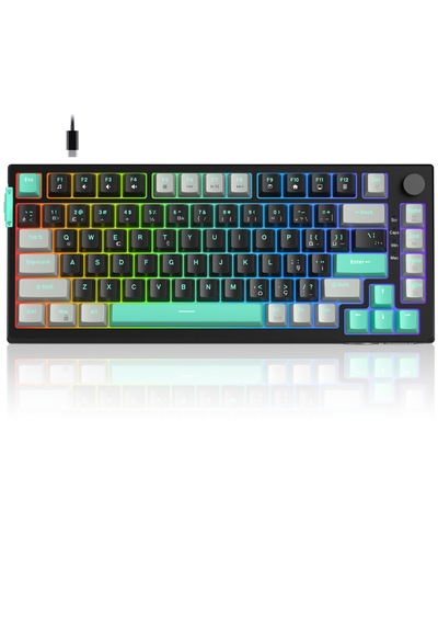 Magegee Sky81 83 Tuş Kablolu Rgb Hot-swap Gasket Gri-siyah Gaming Klavye