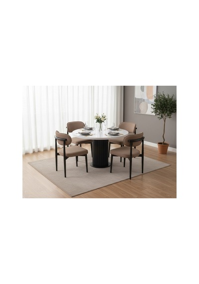 Lina Bohem 90x90 Beyaz/siyah Yuvarlak Masa & 4 Polo Sandalye Seti Açık Kahve Açık Kahve Lina Bohem 90x90 Beyaz/siyah Yuvarlak Masa & 4 Polo Sandalye Seti Açık Kahve Açık Kahve