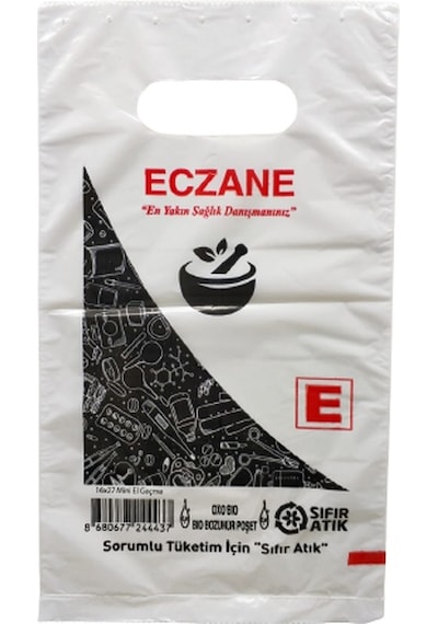 Eczane Poşeti 16X27Cm Mini Bio El Geçme 400 Adet
