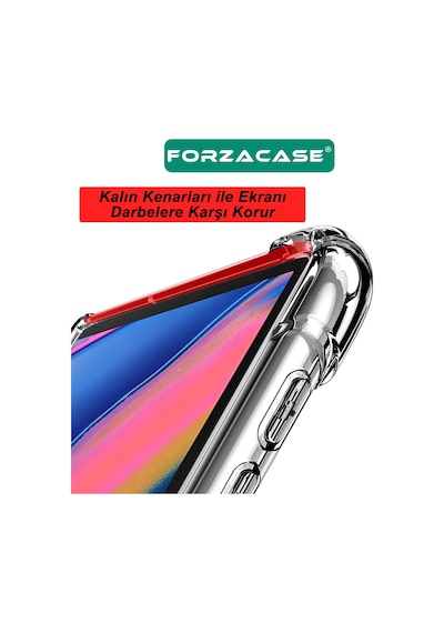 Forzacase Apple Uyumlu iPad  Mini 1-2-4 7.9 İnch İle Anti Shock Silikon Kılıf Şeffaf - Fc014 Silikon