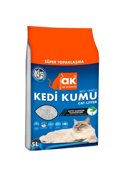 4 Adet Ak Kedi Kumu Aktif Karbon Ve Fresh Kokulu 5 L