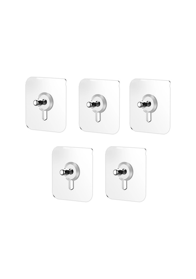 Güçlü Yapışkanlı 6mm Hanger Vidalı Askılık 5 Adet-al4263 Şeffaf