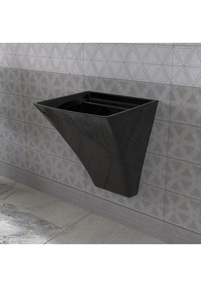 Lucco Loop 50 CM Asma Monoblok Lavabo Siyah