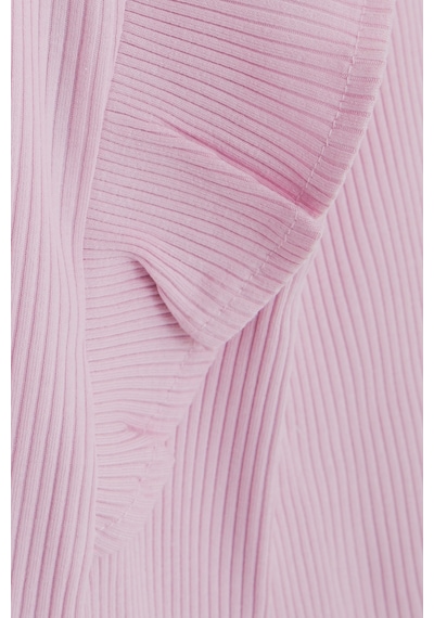 Breeze Kız Çocuk Uzun Kollu Bluz Fırfırlı 4-8 Yaş, Pembe