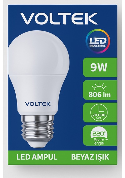 9w E27 Led Ampul Beyaz Işık 806 Lümen