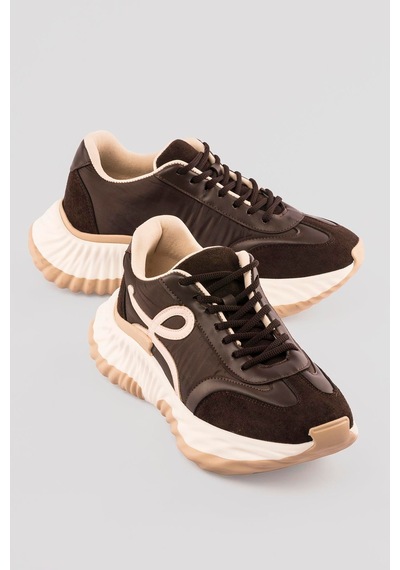 Mubiano Kadın Sneaker Kalın Tabanlı Bağcıklı Spor Ayakkabı Kairo Kahverengi Kahverengi Mubiano Kadın Sneaker Kalın Tabanlı Bağcıklı Spor Ayakkabı Kairo Kahverengi Kahverengi