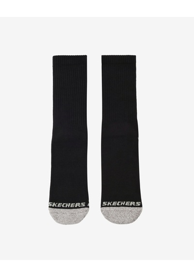 Skechers 3'lü Unisex Yarım Taban Destekli Crew Çorap Unisex Siyah Gri Çorap S119438-008