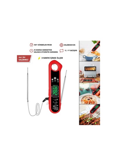 Çıkarılabilir Multi Problu Paslanmaz Et Yemek Gıda Termometresi
