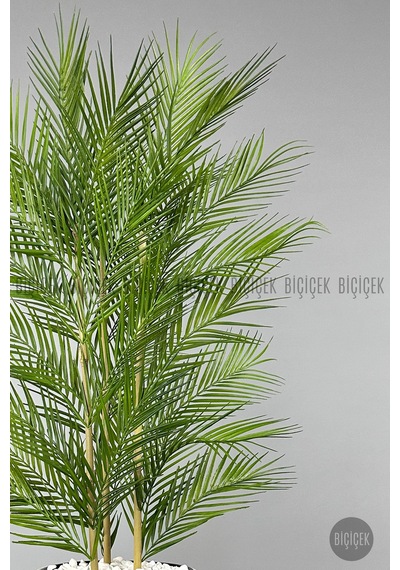 Biçiçek Yapay Areka Palmi̇yesi̇ 130 Cm 33 Yaprak Krem Nergi̇s Saksıda