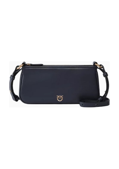 Pinko Mini Half Moon Mavi Deri Lüks Baguette Çanta, Günlük Ve Gece Kullanımı Için Omuz Çantası