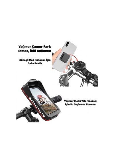 Su Geçirmez Motosiklet, Bisiklet Ve Scooter Telefon Tutucu 360 Döner Stand Çok Renkli