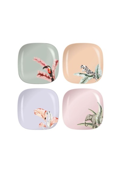 Yvonne Ellen Bambu Tabaklar 20 Cm 4'lü Set Çok Renkli