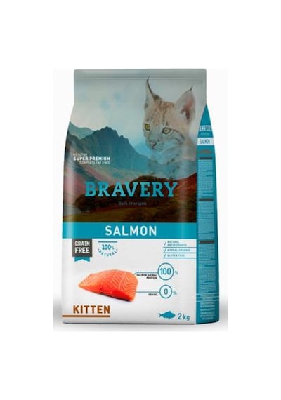 Bravery Tahılsız Somonlu Yavru Kedi Maması 2 KG
