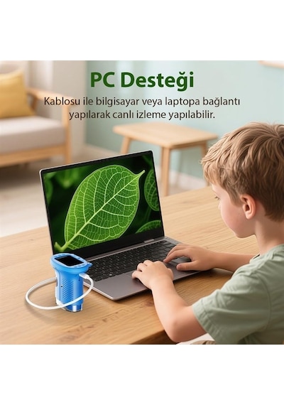 Sunup Sn-37895 Çocuklar İçin Dijital Mikroskop 1000x Büyütme, 2.0" Ips Ekran Ve Taşınabilir
