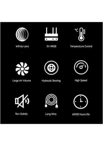 Coolmoon - Dm1 12cm Kasa Fanı 5v 3pin Argb Aura Sync 12v 4pin Pwm Soğutucu Fan - 120mm - Beyaz
