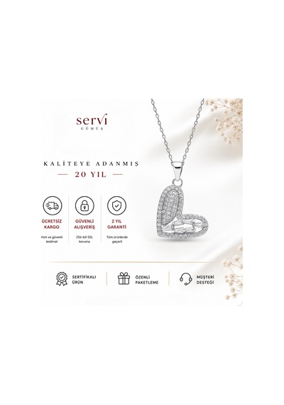 Servi 925 Ayar Gümüş Muse Heart Kolye-15