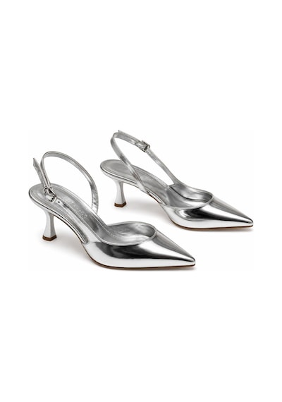 Asmi Shoes Kadın Siena Gümüş Ayna 7 Cm Topuklu Sivri Burun Arkası Açık Atkılı Ayakkabı GÜMÜŞ Asmi Shoes Kadın Siena Gümüş Ayna 7 Cm Topuklu Sivri Burun Arkası Açık Atkılı Ayakkabı GÜMÜŞ