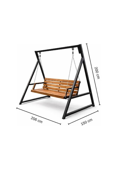 Bahçe Salıncağı 3 Kişilik Metal Gövdeli Ahşap 3 Kişilik Bahçe Balkon Teras Salıncağı 150x200 Cm Siyah Bahçe Salıncağı 3 Kişilik Metal Gövdeli Ahşap 3 Kişilik Bahçe Balkon Teras Salıncağı 150x200 Cm Siyah