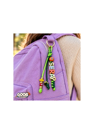 Goob Kişiye Özel İsimli Çanta Aksesuarı Yeşil Kordonlu, Renkli Boncuklu Çanta Charm Çok Renkli Çok Renkli Goob Kişiye Özel İsimli Çanta Aksesuarı Yeşil Kordonlu, Renkli Boncuklu Çanta Charm Çok Renkli Çok Renkli