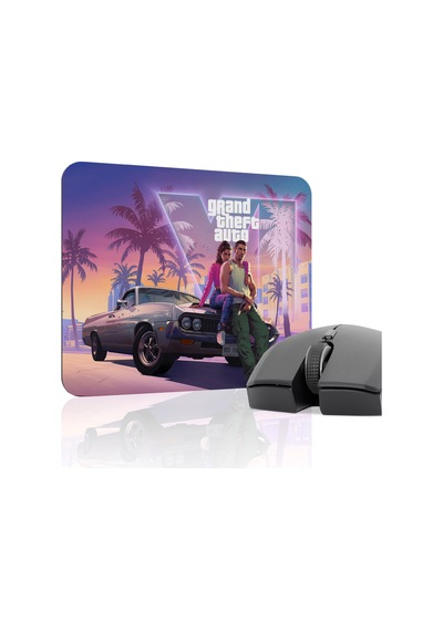 Gta 6 Kaymaz Dikişli Kauçuk Oyuncu Mousepad V5 - 22x18 Gaming Mouse Pad Fare Altlığı