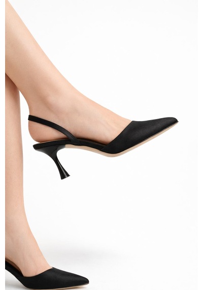 Tual Shoes Kadın Siyah Topuklu Ayakkabı Siyah Mat
